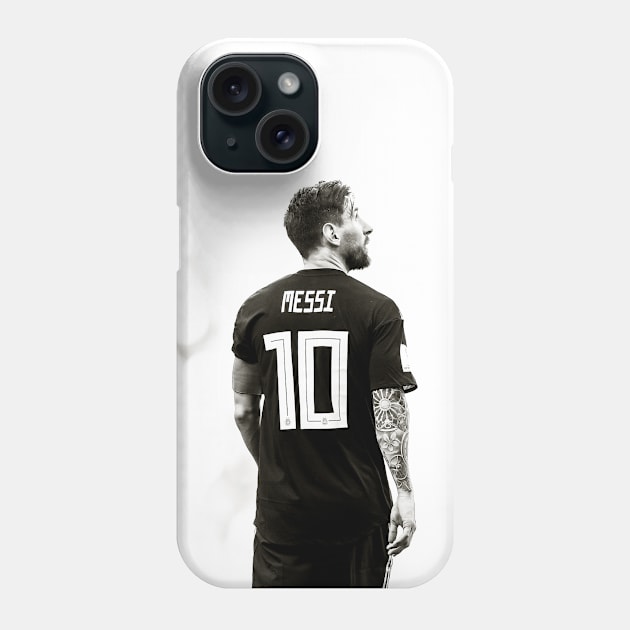 Messi 10 Black and White Phone Case by LustraOneOne