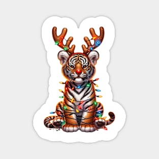 Christmas Red Nose Tiger Magnet