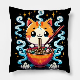 ramen cat anime Japanese neko Noodles Pillow