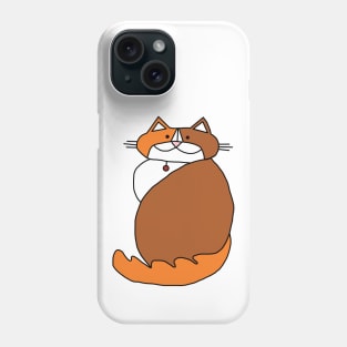 Kevin the Ginger Cat Colored Line Drawing Phone Case