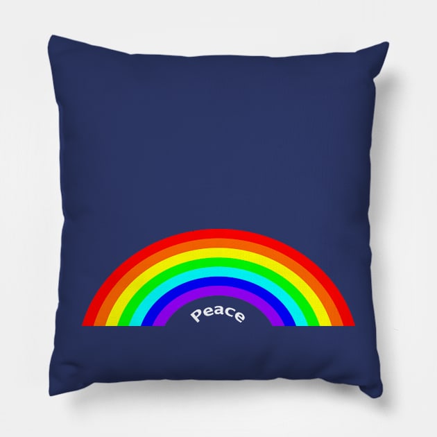 Looking for a Little Peace Rainbow Pillow by ellenhenryart