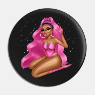 Pink Galaxy Woman Pin