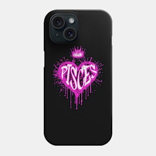 Pisces Graffiti Airbrush Heart Zodiac Birthday Astrology Phone Case