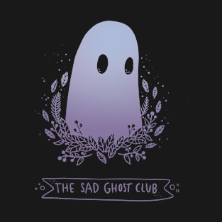 cute sad Spooky ghost club purple T-Shirt