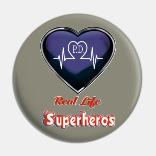 Police Officer Superhero Real P.D. Pin