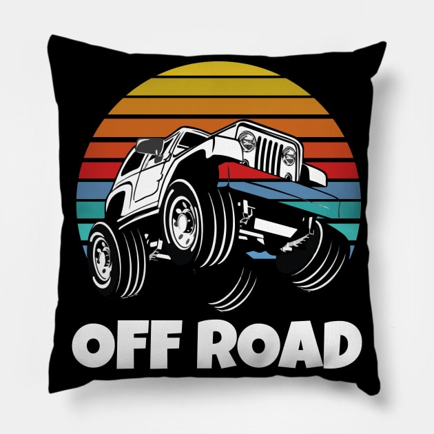 Vintage Jeep Lover Pillow by Work Memes