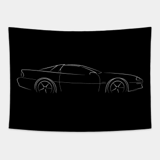 front/profile - 1990's Camaro - stencil, white Tapestry