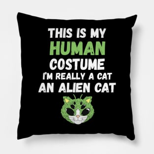 This is My Human Costume I'm Really An Alien Cat Pillow