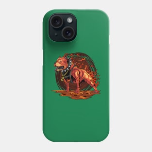 dog Pitbull fire Phone Case