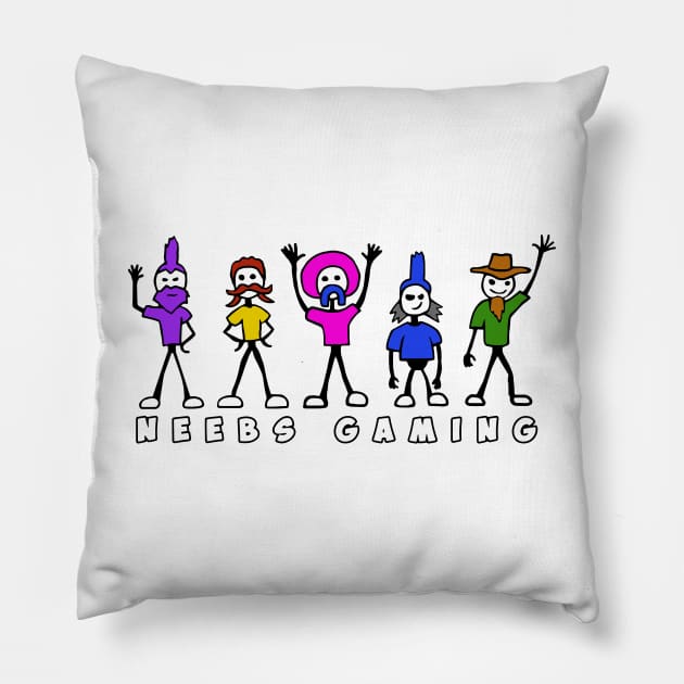 Neebs Gaming Stick Figures Pillow by Ac Vai