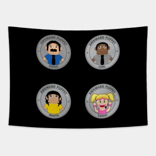 MEET AWKWARD PUPPETS STICKERS Tapestry