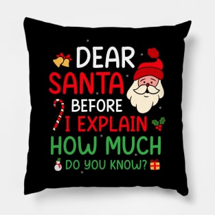 Dear Santa I Can Explain Funny Christmas Pajama Adults Kids Pillow