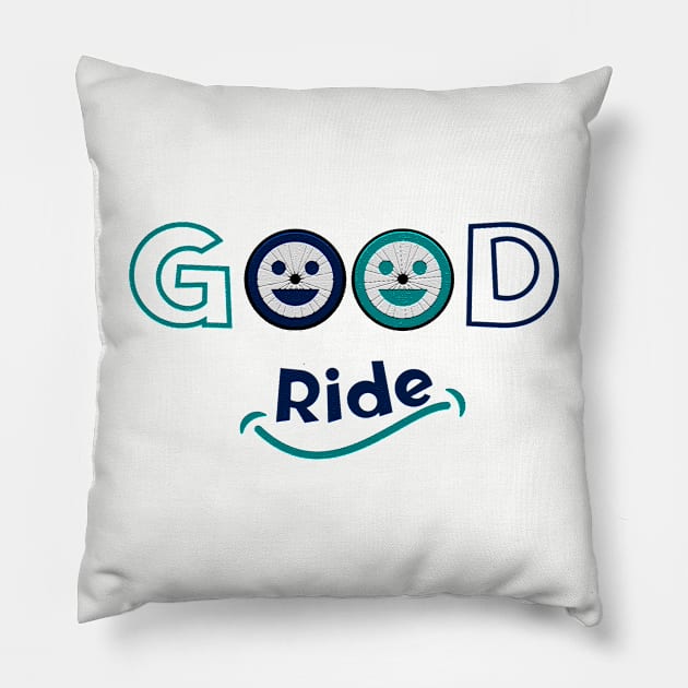 Phrase Good cycling route. Motivational phrase for cycling lovers. Pillow by Rebeldía Pura