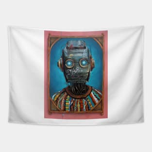 The Fashionista Robot | Bot Flex Rebel Bot: Futuristic street art robot illustration, graffiti android design Tapestry