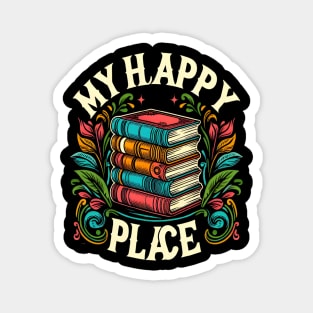 My Happy Place book lover Magnet