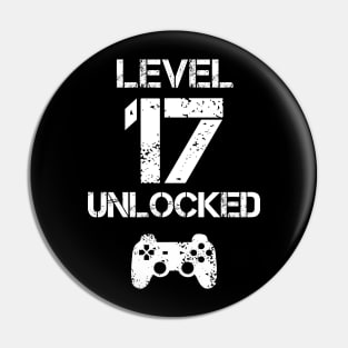 Level 17 Unlocked T-Shirt - 17th Birthday Gift Pin