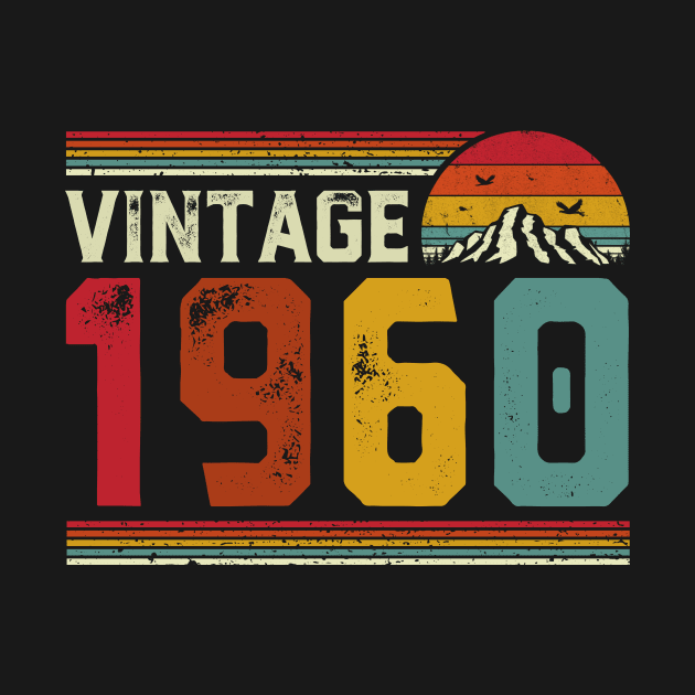 Vintage 1960 Birthday Gift Retro Style by Foatui