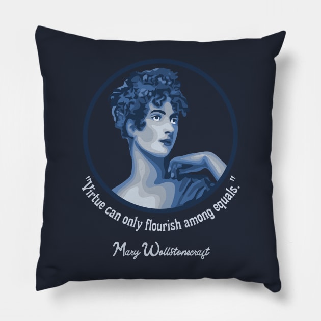 Mary Walstonecraft Portrait and Quote Pillow by Slightly Unhinged