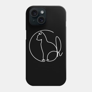 One Line Cat Design Phone Case