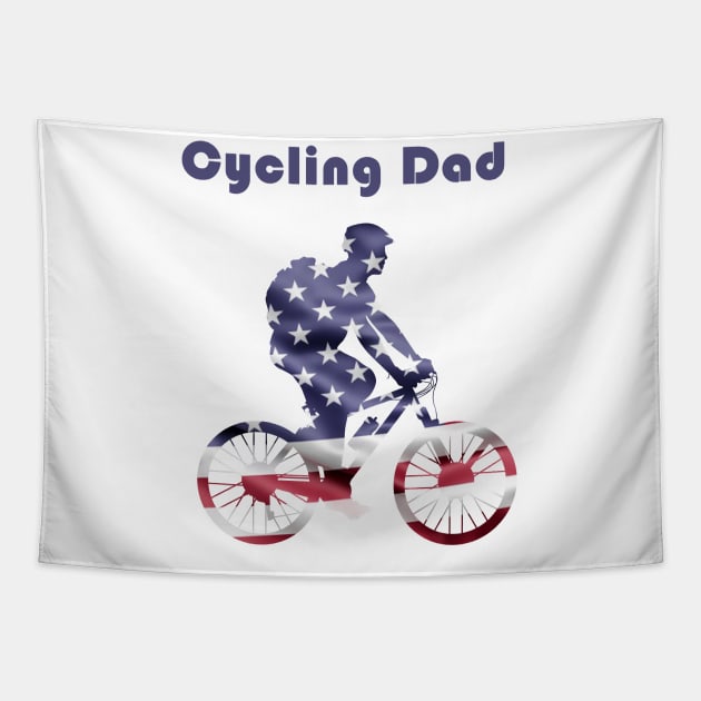 Cycling Dad | Bike Rider & Cyclist Father's Day Gift Funny Tapestry by FoolDesign