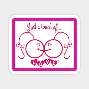 Just A Touch of LOVE - LGBTQIA+ - Females and Horizontal Rainbow - Double-sided Magnet