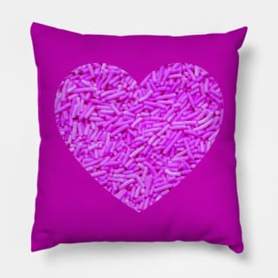 Hot Pink Candy Sprinkles Heart Pillow