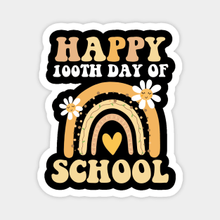 Happy 100th Day Of School Rainbow Flowers 100 Days Teacher Magnet