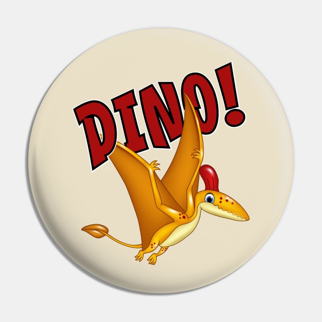 Cute Happy Dinosaur Flying Dino Pin by Dallen Fox