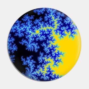 Mandelbrot Fractal Blue Yellow Pin