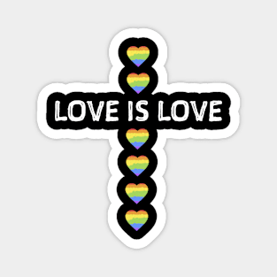 LOVE IS LOVE PRIDE GAY LGBT RAINBOW HEARTH Magnet