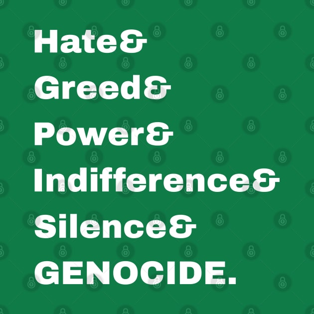 Hate& Greed& Power& Indifference& Silence& GENOCIDE. - Back by SubversiveWare