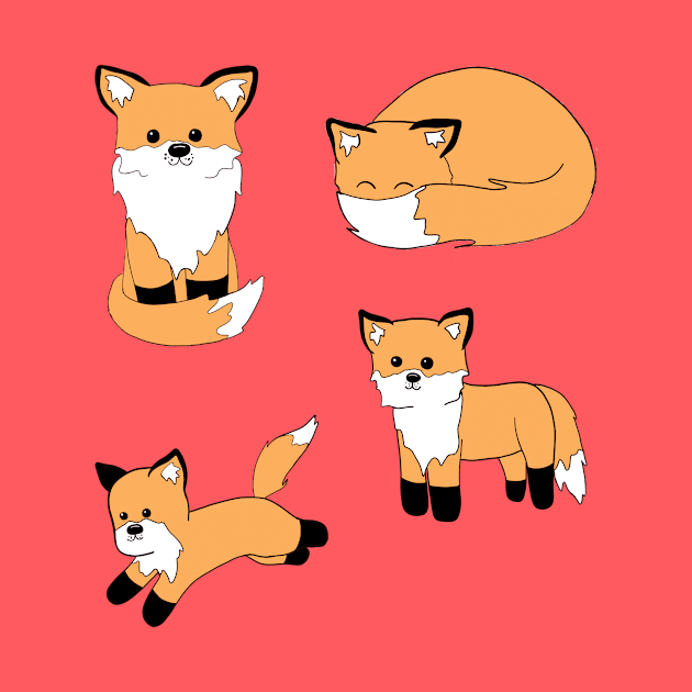 Group of Foxes by alisadesigns