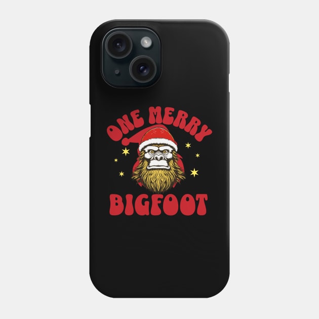 One Merry Bigfoot Santa Squatch Phone Case by TeaTimeTs