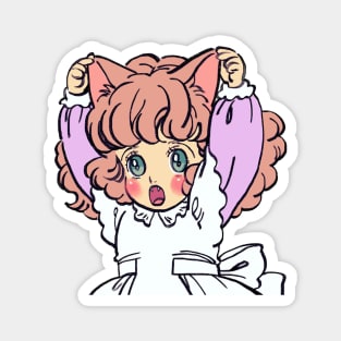 I draw pink pastel chibi neko / the star of cottonland cat girl Magnet