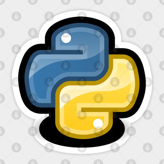 Python Language Logo - Python Language Logo - Sticker | TeePublic