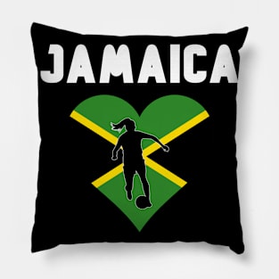 Jamaica Women Football Player Pillow