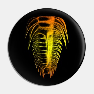 Trilobite Orange Yellow Color Splash Design Pin