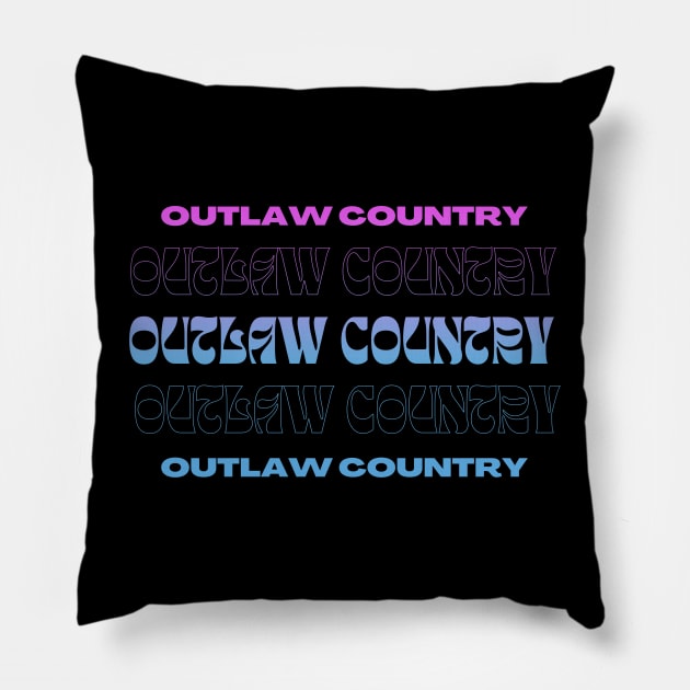Outlaw Country // Typography Fan Art Design Pillow by bambangbuta