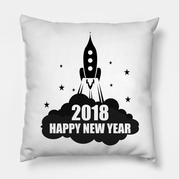 2018 Happy New Year Rocket Celebration Pillow by theperfectpresents