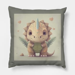 Trix, das mutige Triceratops - Dinosaurier Zeiten Pillow