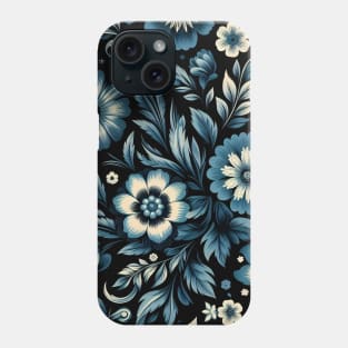 Blue Floral Illustration Phone Case