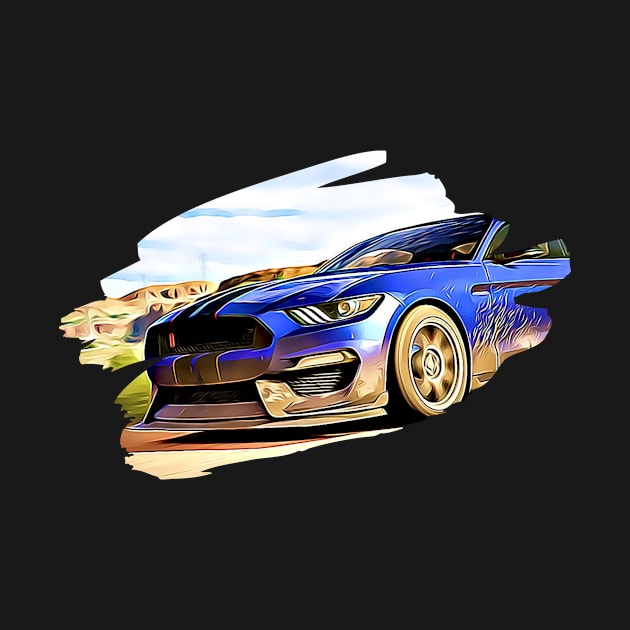 Mustang GT500 Action Art Print by SynchroDesign