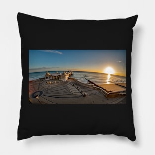Fisheye view of Cromer pier at sunrise Pillow