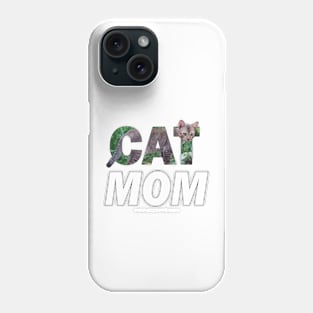 CAT MOM - brown cat oil painting word art Phone Case