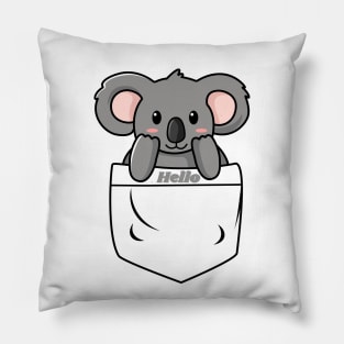 Cute koala popping out of the pocket Pillow