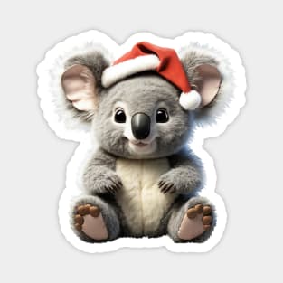 Cute Christmas Koala with A Xmas Santa Hat from Australia Magnet