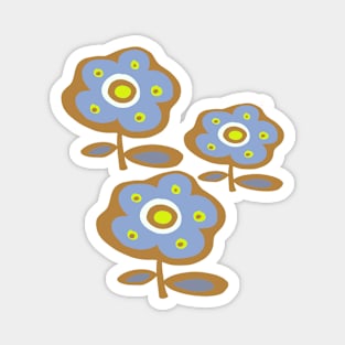 Blue and Mustard Daisy Flower Magnet