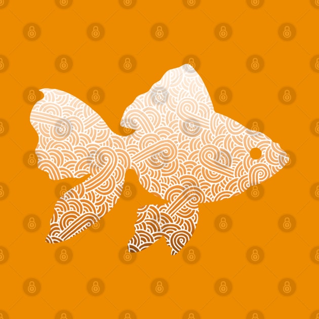 Ombre orange and white swirls doodles goldfish by Savousepate