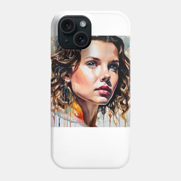 Portrait of Millie Bobby Brown Phone Case by bogfl