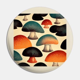 Mushrooms Retro Pin